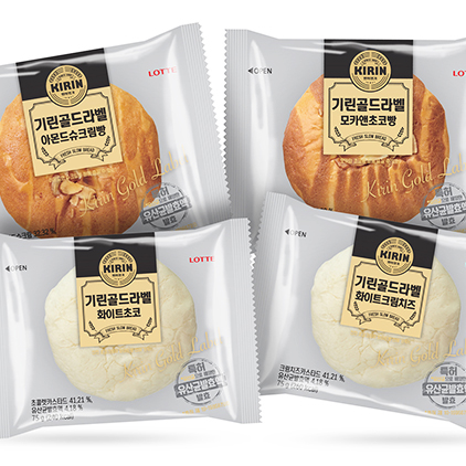  롯데 기린, 시그니처 빵 ‘기린골드라벨’ 4종 출시
