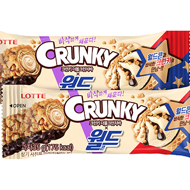  롯데제과, ‘크런키 더블크런치바x월드콘’ 출시