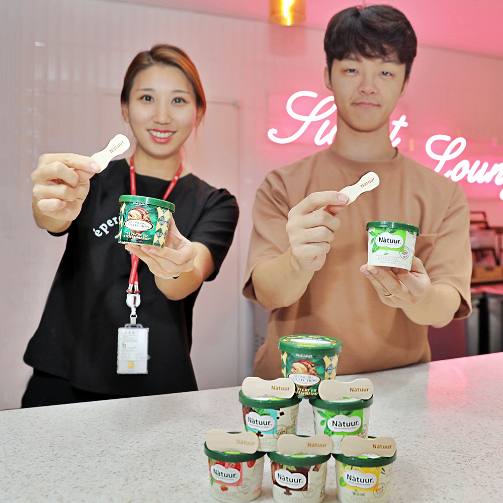  롯데웰푸드, ‘친환경 경영’ 강화  나뚜루 미니컵 자작나무 스푼으로 변경