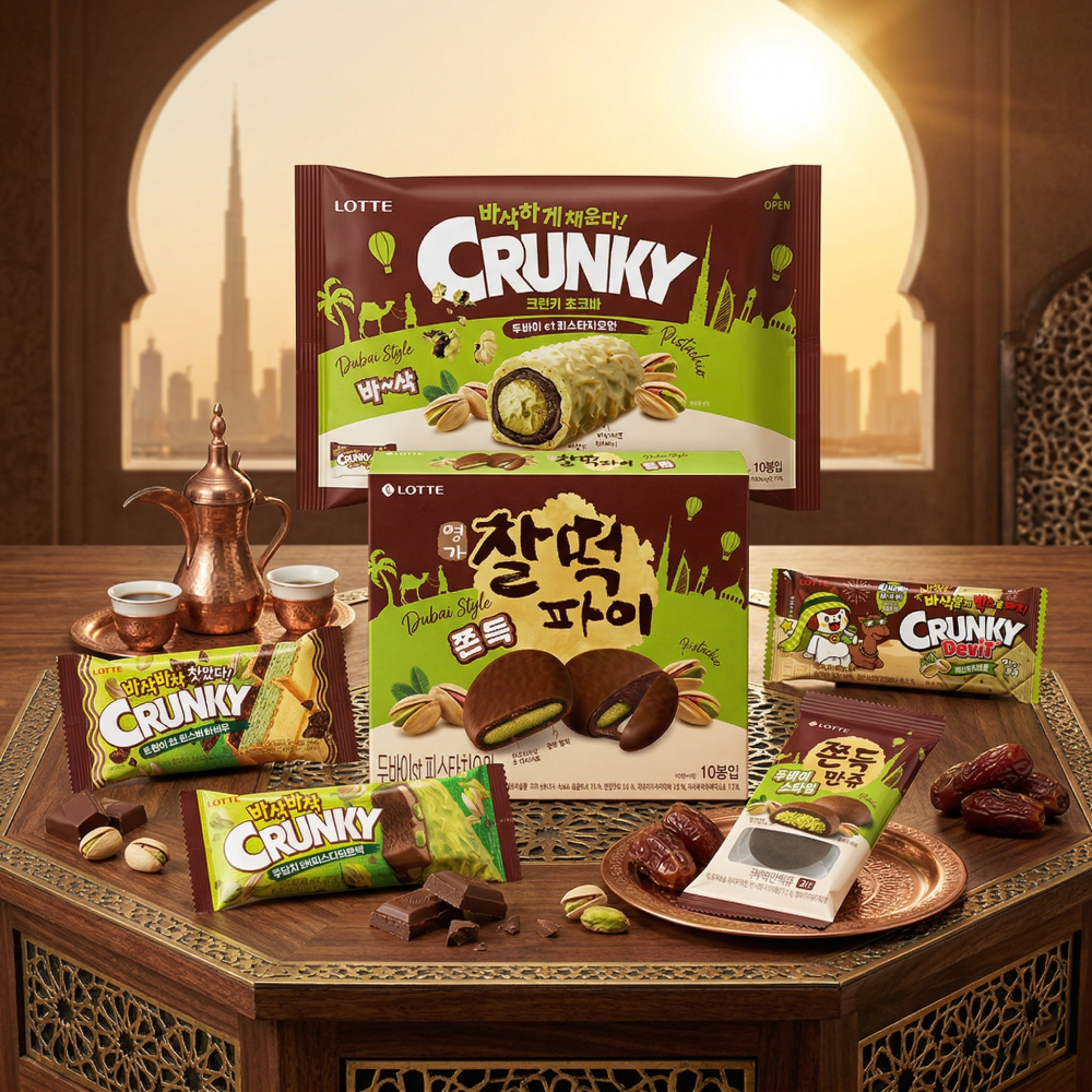  “명가 찰떡파이 두바이st 피스타치오맛 후속” 롯데웰푸드, 두바이 스타일 피스타치오맛 라인업 6종으로 확대